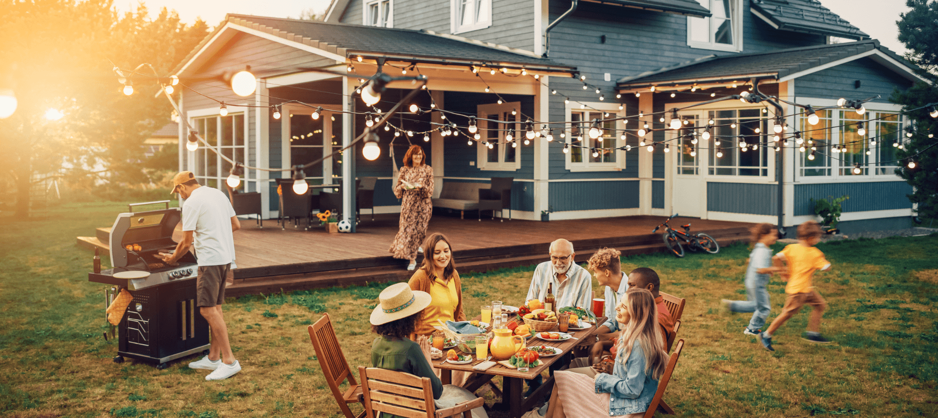Family time in the backyard